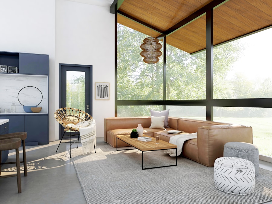 Modern living room rendering preview